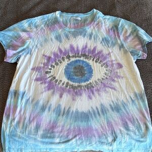 Lauren Moshi Pastel Tie-Dye Eye Graphic Short Sleeve Tee